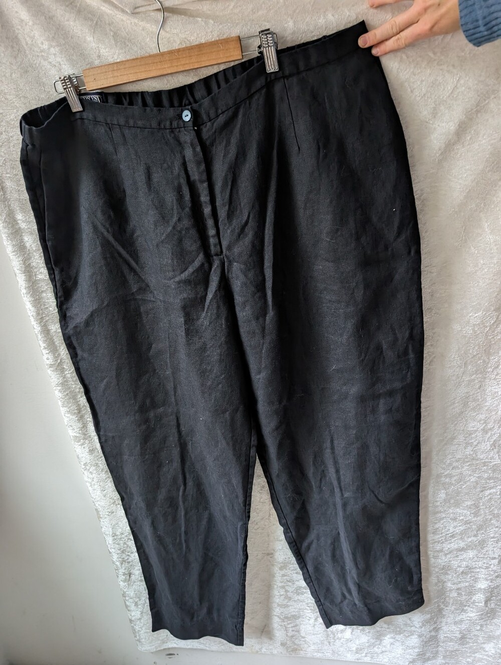 Lands End Linen 24w Wide Leg Pants Elastic Waist